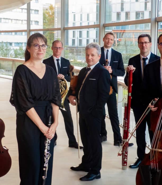 Les musiciens de la pause concert avec leur instrument